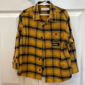Zara boys plaid over shirt size 6